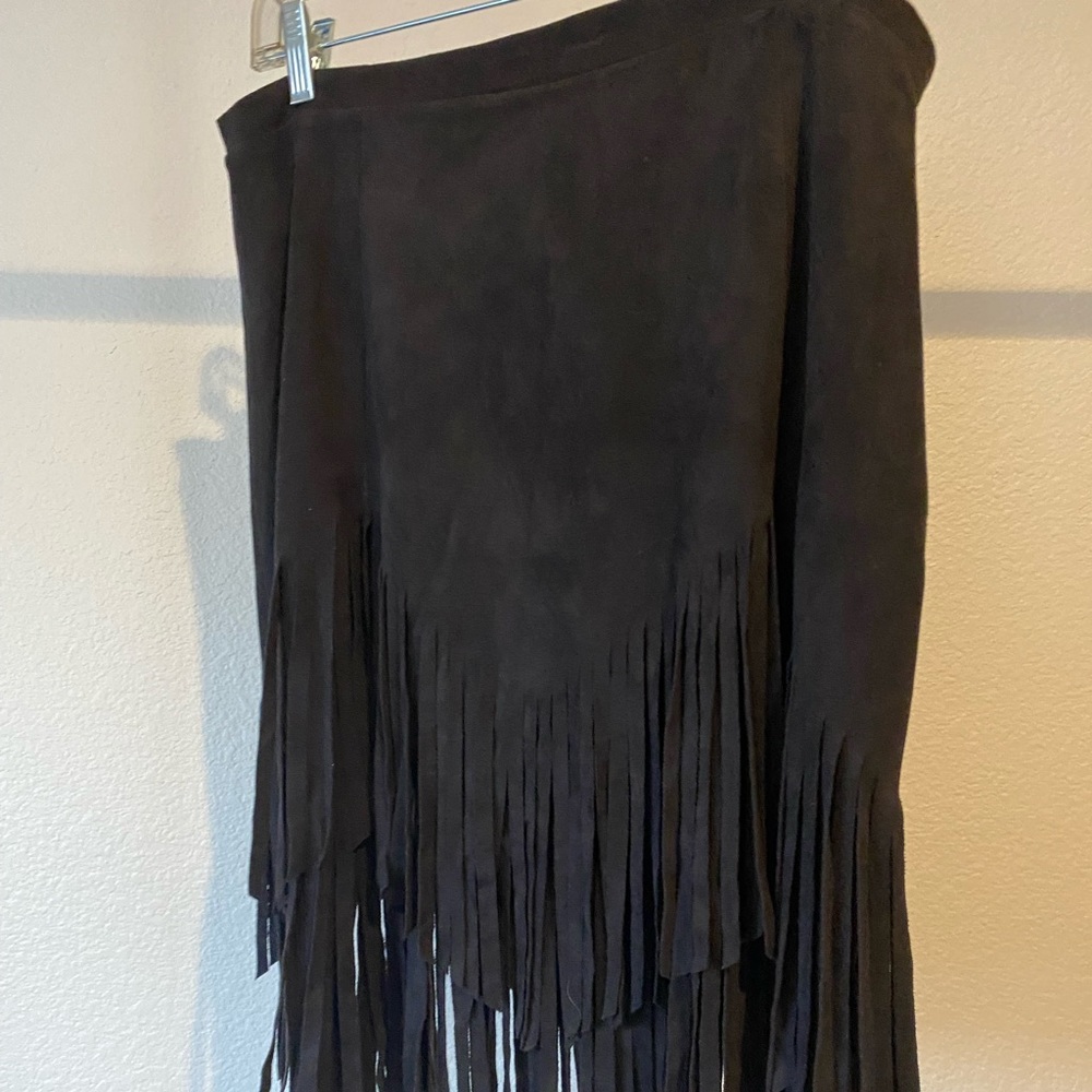Black faux suede skirt